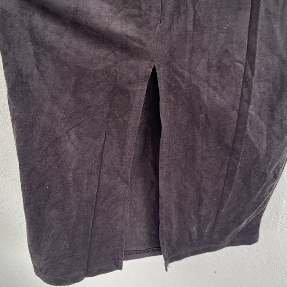 Black Faux Suede Maxi Dress Size XS - Picture 7 of 7
